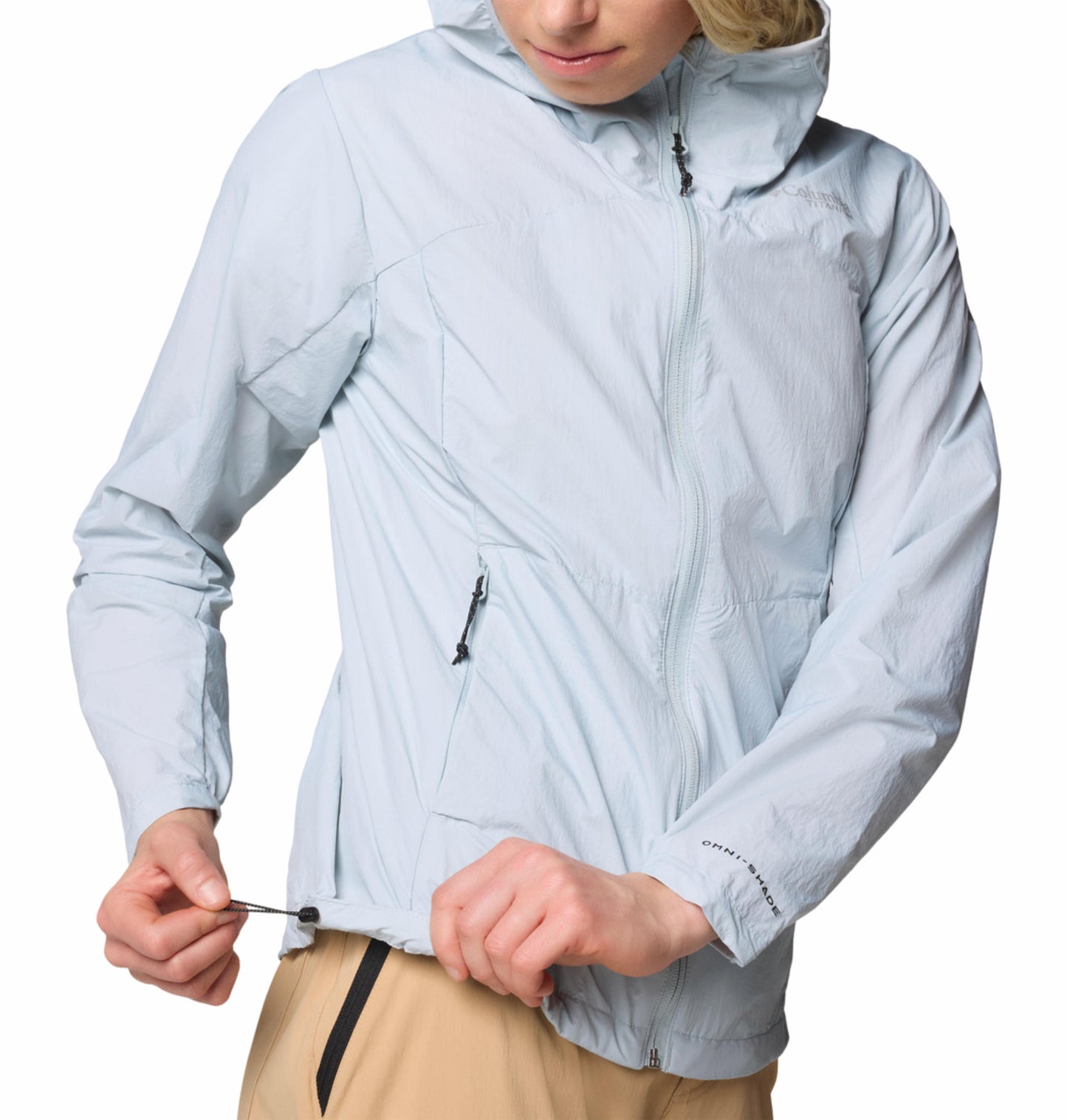Columbia Womens Blue Omni-Shield Loop Trail III Wind and Water Resistant Jacket