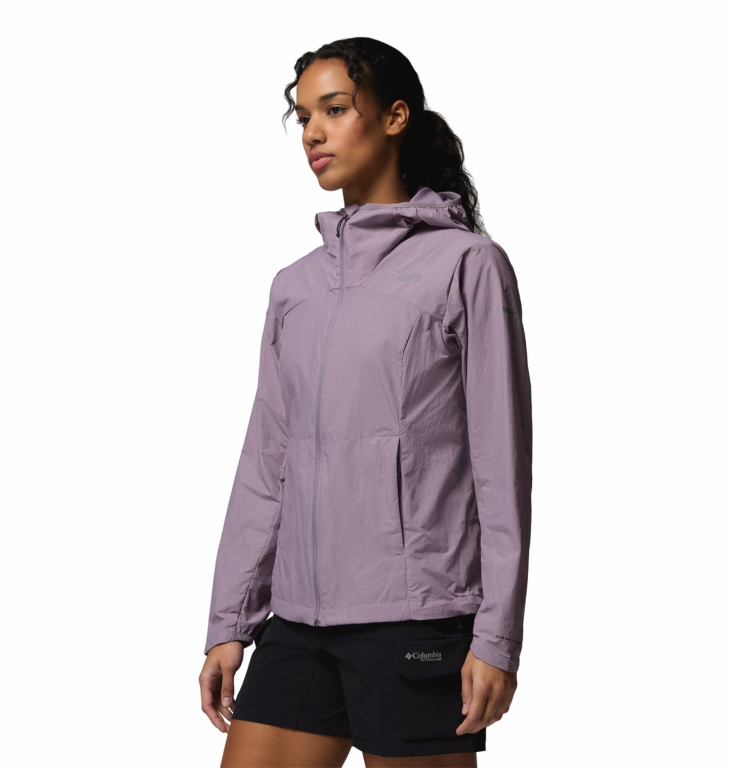 Columbia Women Purple Omni-Shade Loop Trail III Windbreaker Jacket