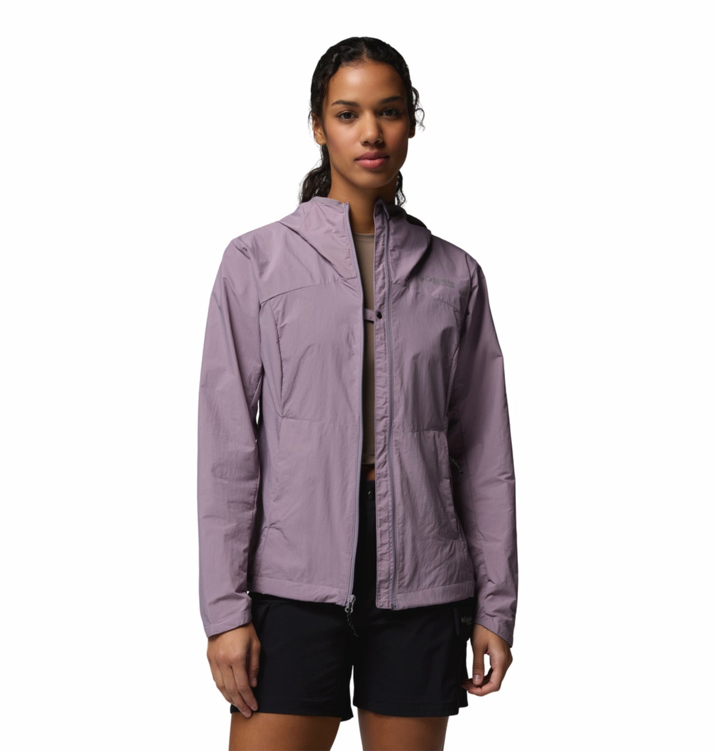 Columbia Women Purple Omni-Shade Loop Trail III Windbreaker Jacket