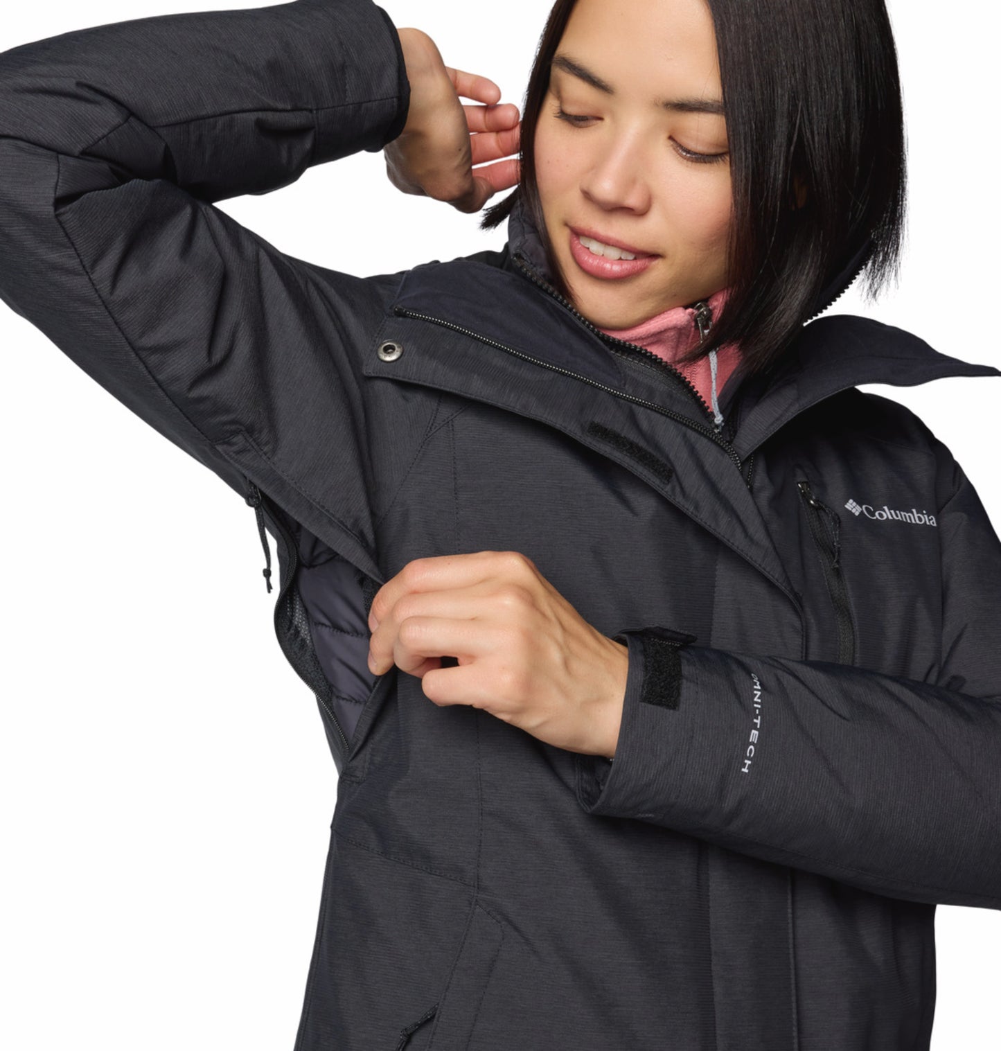 Columbia Women Black Omni-Heat Reflective Whirlibird V Hooded Interchange Jacket