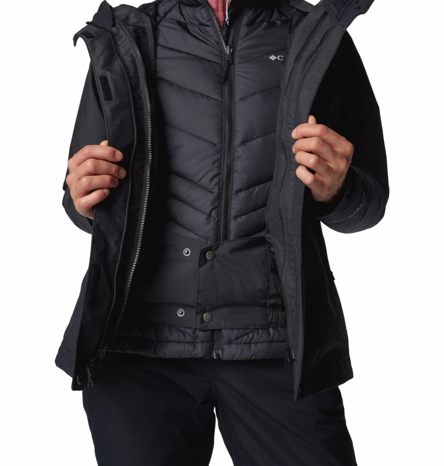 Columbia Women Black Omni-Heat Reflective Whirlibird V Hooded Interchange Jacket