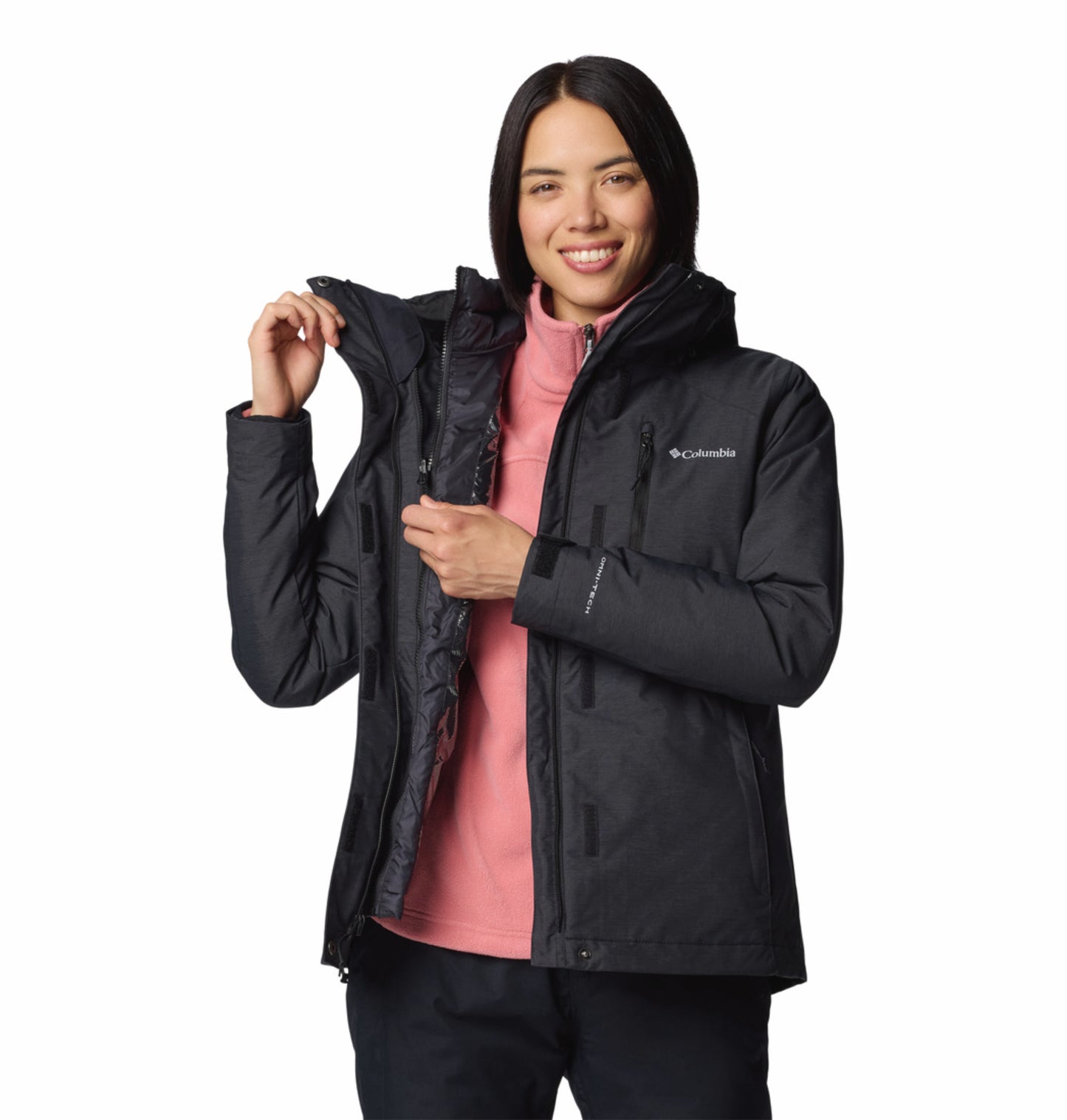 Columbia Women Black Omni-Heat Reflective Whirlibird V Hooded Interchange Jacket