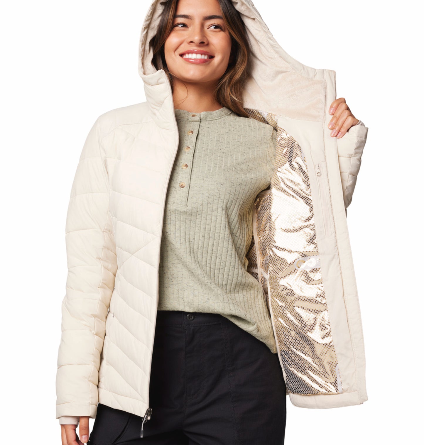 Columbia Women Beige OmniHeat Infinity Joy Peak II Down Jacket