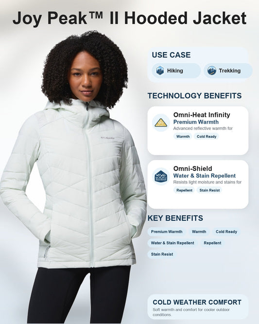 women green omni heat infinity joy peak ii down jacket