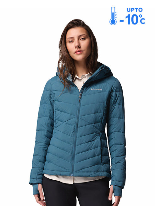 Columbia Women Blue Omni-Heat Inifnity Joy Peak II Hooded Down Jacket
