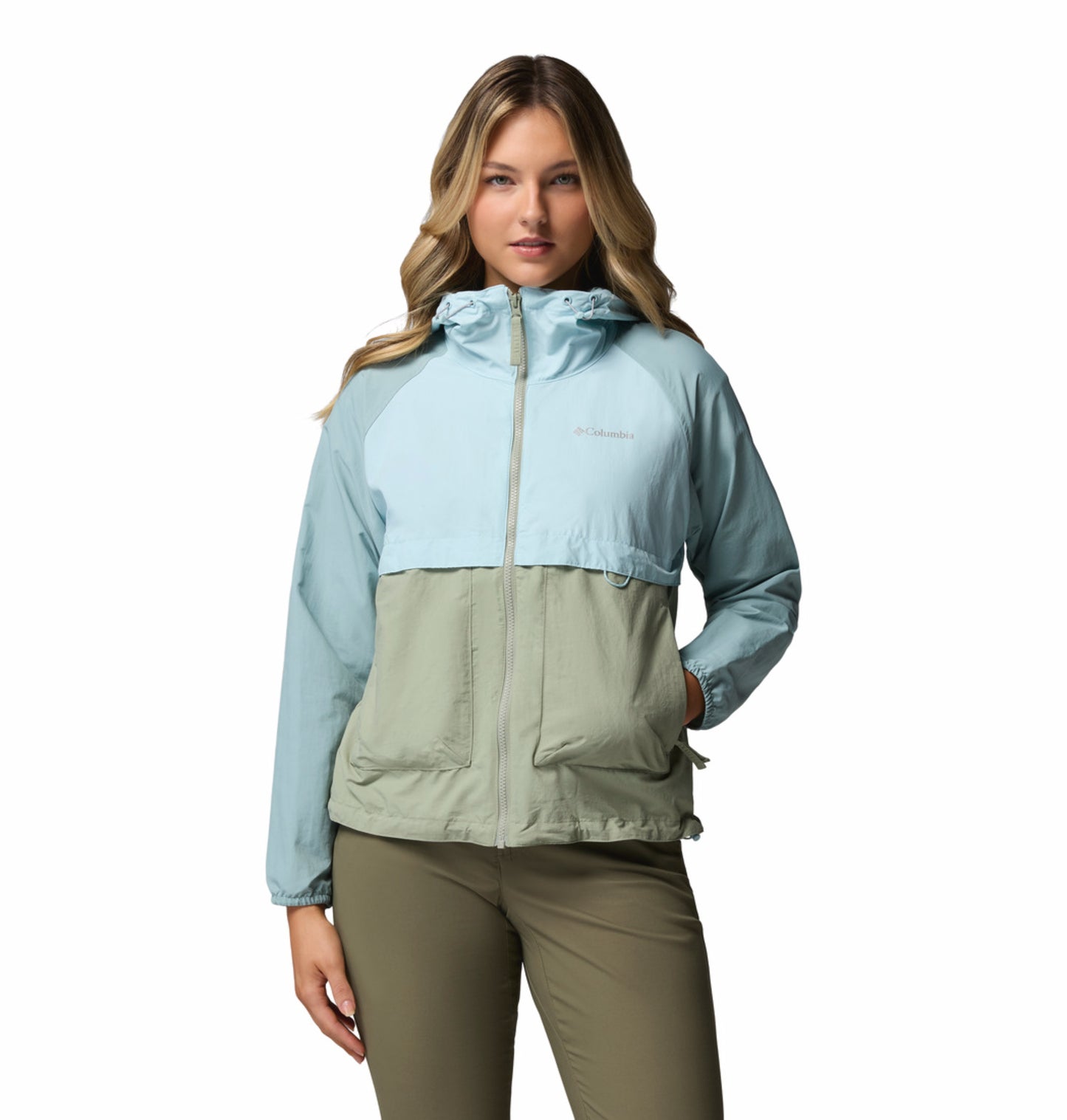 Columbia Women's Green Omni-Shade Spire Valley Lightweight Windbreaker Jacket