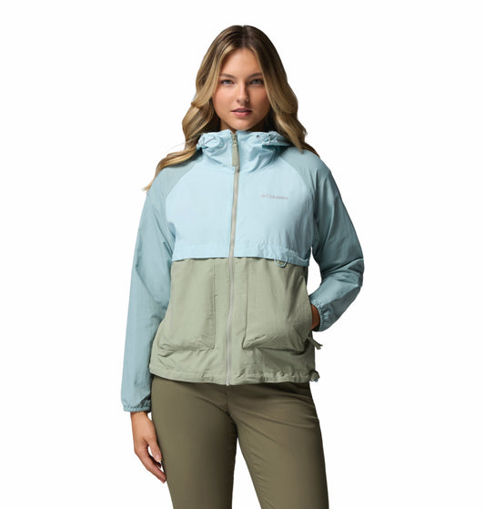 Columbia Women's Green Omni-Shade Spire Valley Lightweight Windbreaker Jacket