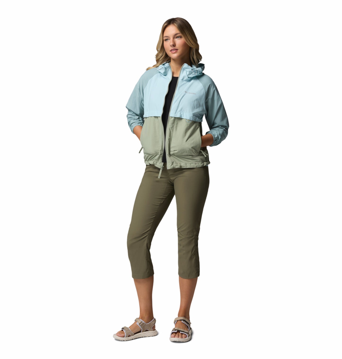 Columbia Women's Green Omni-Shade Spire Valley Lightweight Windbreaker Jacket