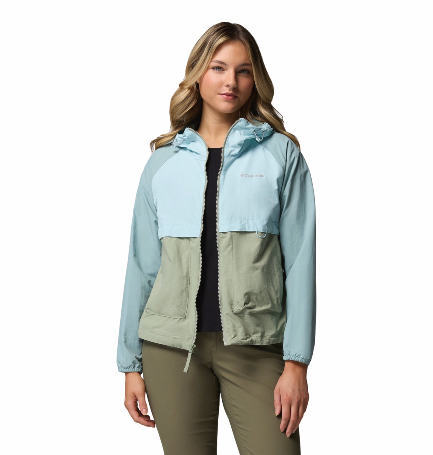 Columbia Women's Green Omni-Shade Spire Valley Lightweight Windbreaker Jacket