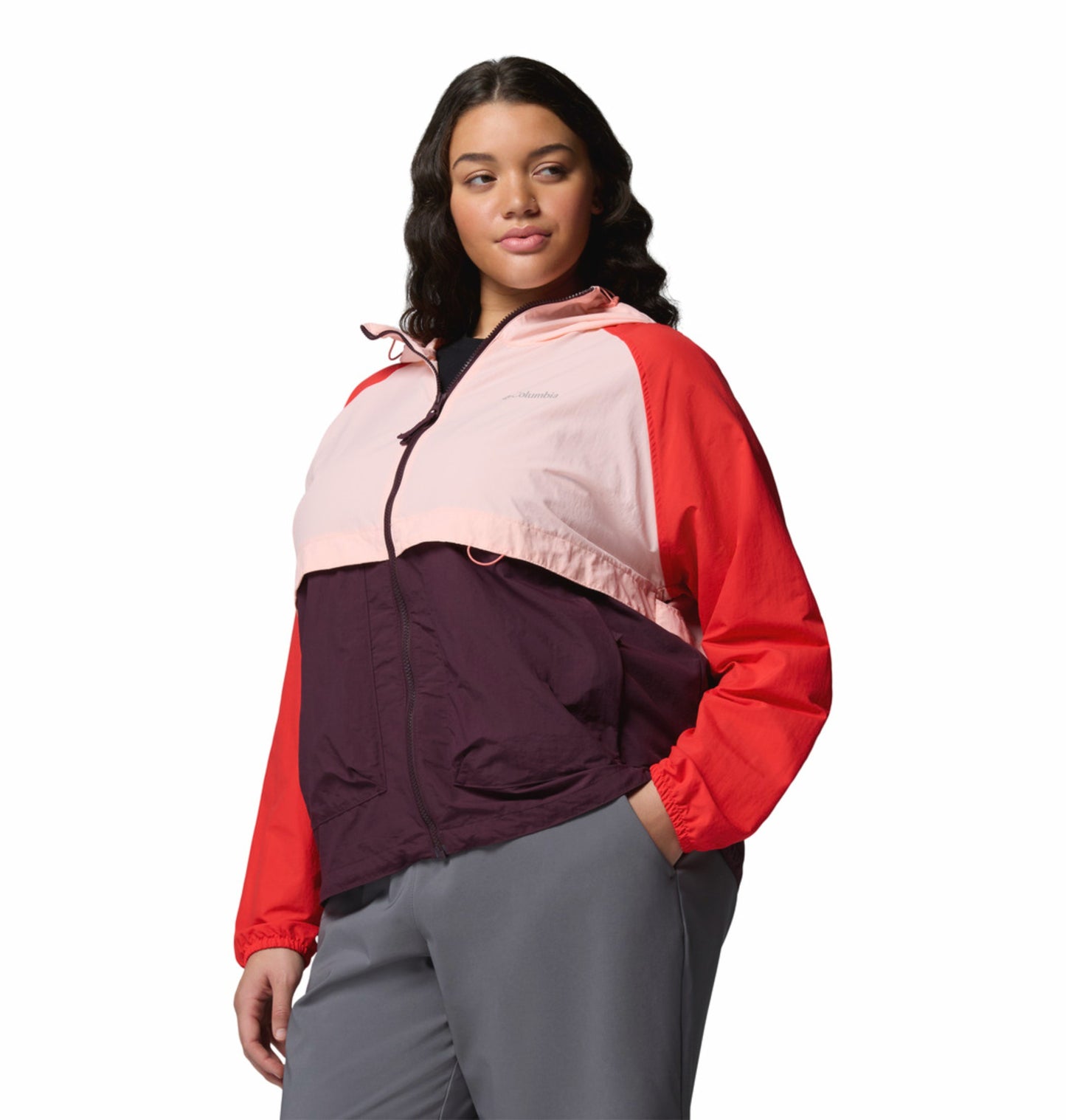 Columbia Women's Pink Omni-Shade Spire Valley Lightweight Windbreaker Jacket