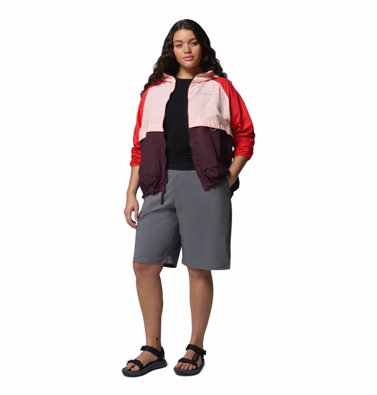 Columbia Women's Pink Omni-Shade Spire Valley Lightweight Windbreaker Jacket