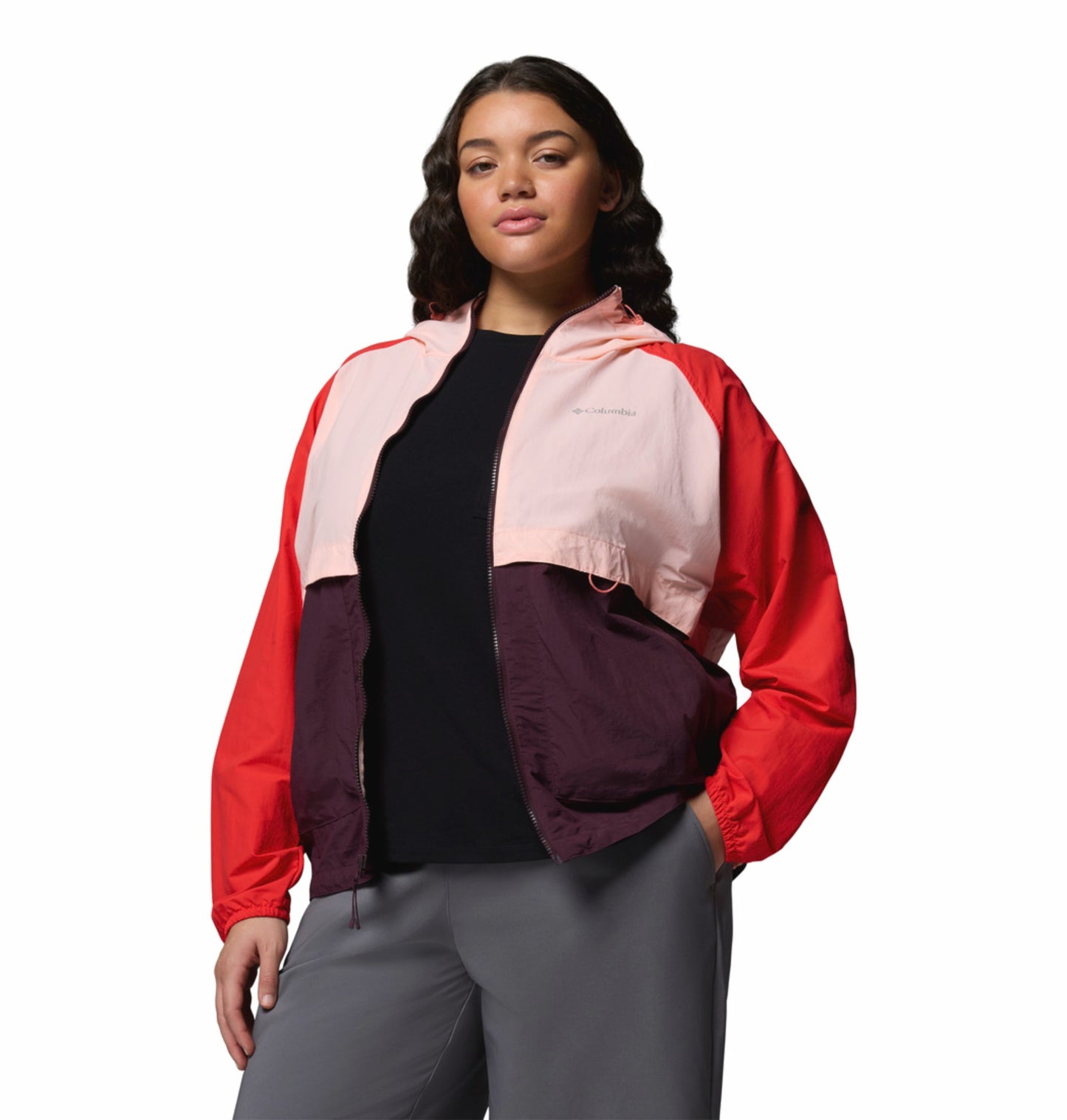 Columbia Women's Pink Omni-Shade Spire Valley Lightweight Windbreaker Jacket