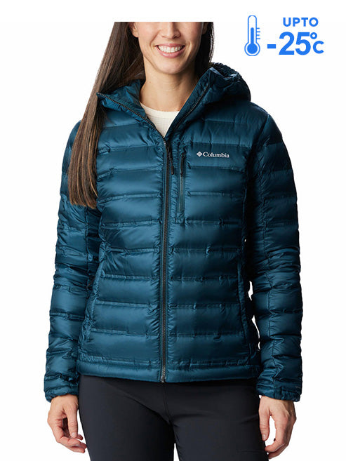 Columbia Women Blue Omni-Heat Inifnity Pebble Peak Hooded Down Jacket