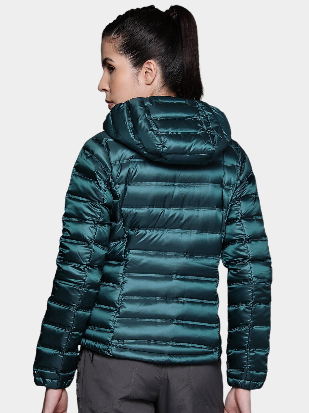 Columbia Women Blue Pebble Peak Down Hooded Jacket