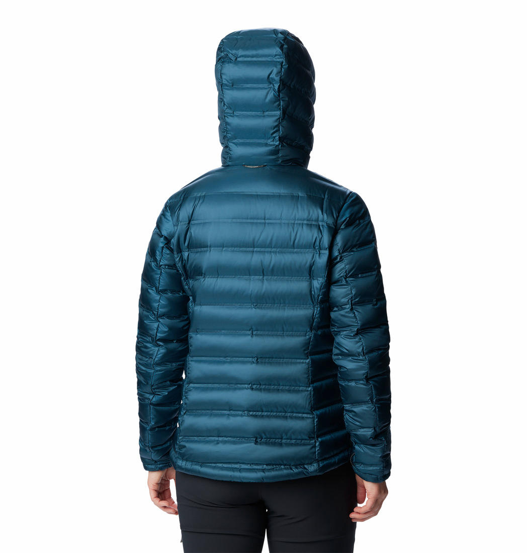 Columbia Women Blue Pebble Peak Down Hooded Jacket