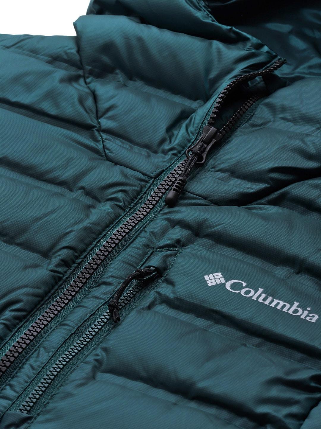 Columbia Women Blue Pebble Peak Down Hooded Jacket