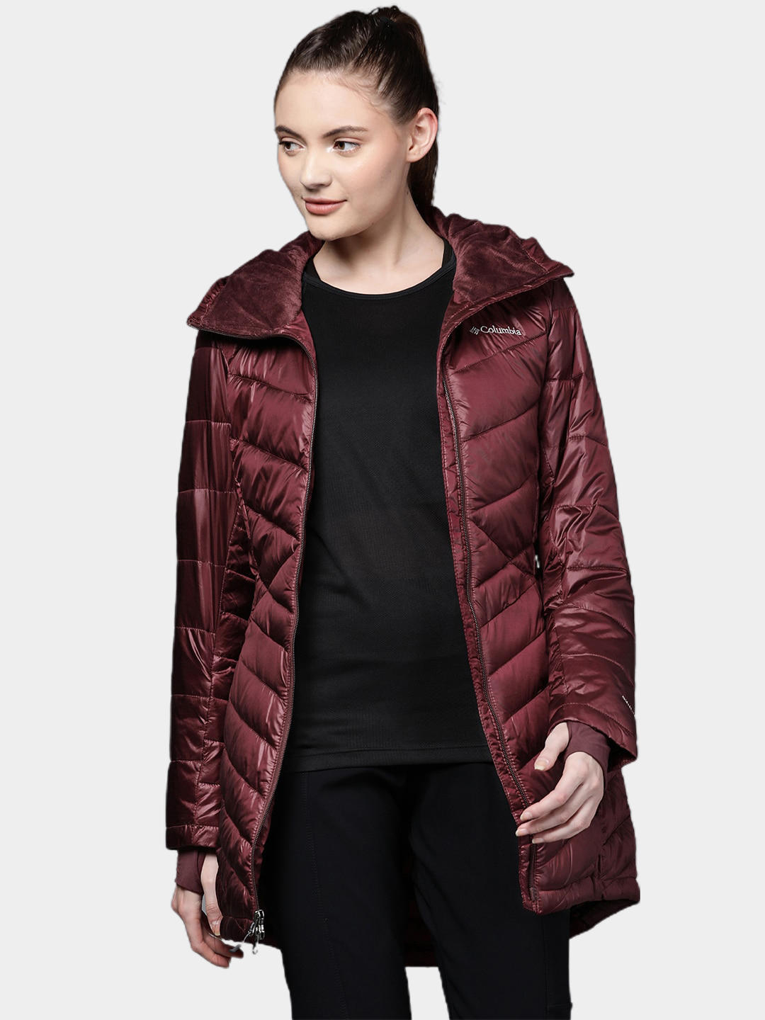 Columbia Women Maroon Joy Peak Mid Jacket