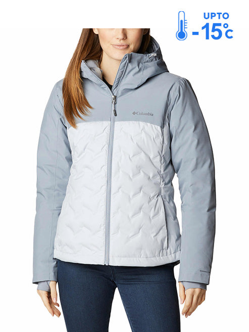 Columbia Women Grey Omni-Heat Inifnity Grand Trek II Hooded Down Jacket