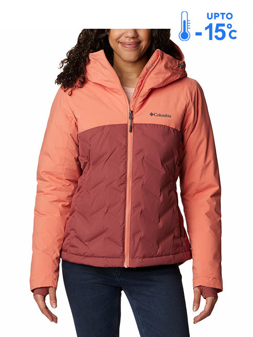 Columbia Women Pink Omni-Heat Inifnity Grand Trek II Hooded Down Jacket