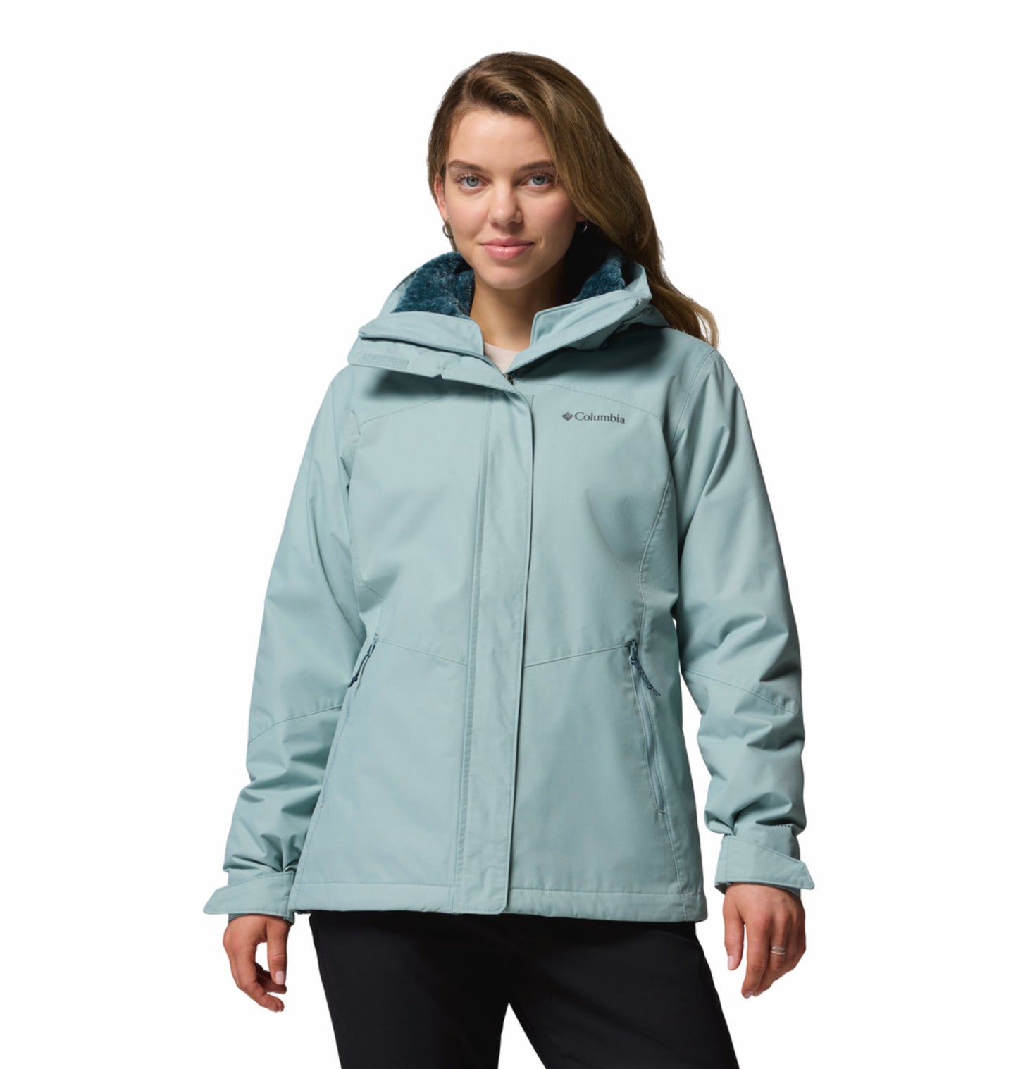 Columbia Women Blue OmniHeat Reflective Bugaboo III Fleece Interchangeable Jacket