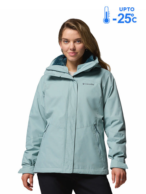Columbia Women Blue Omni-Heat Reflective Bugaboo III Fleece Hooded Interchange Jacket
