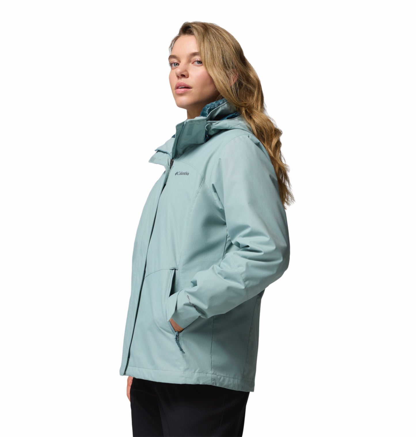 Columbia Women Blue OmniHeat Reflective Bugaboo III Fleece Interchangeable Jacket