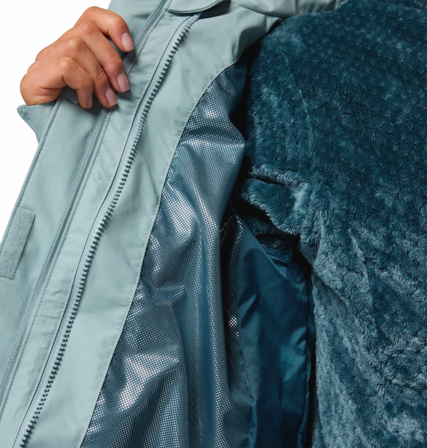 Columbia Women Blue OmniHeat Reflective Bugaboo III Fleece Interchangeable Jacket