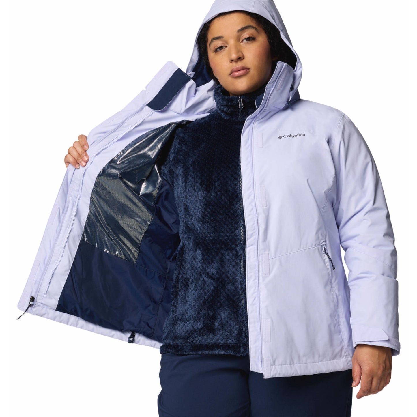 Columbia Women Purple Omni-Heat Reflective Bugaboo III Inetrchangeable Jacket