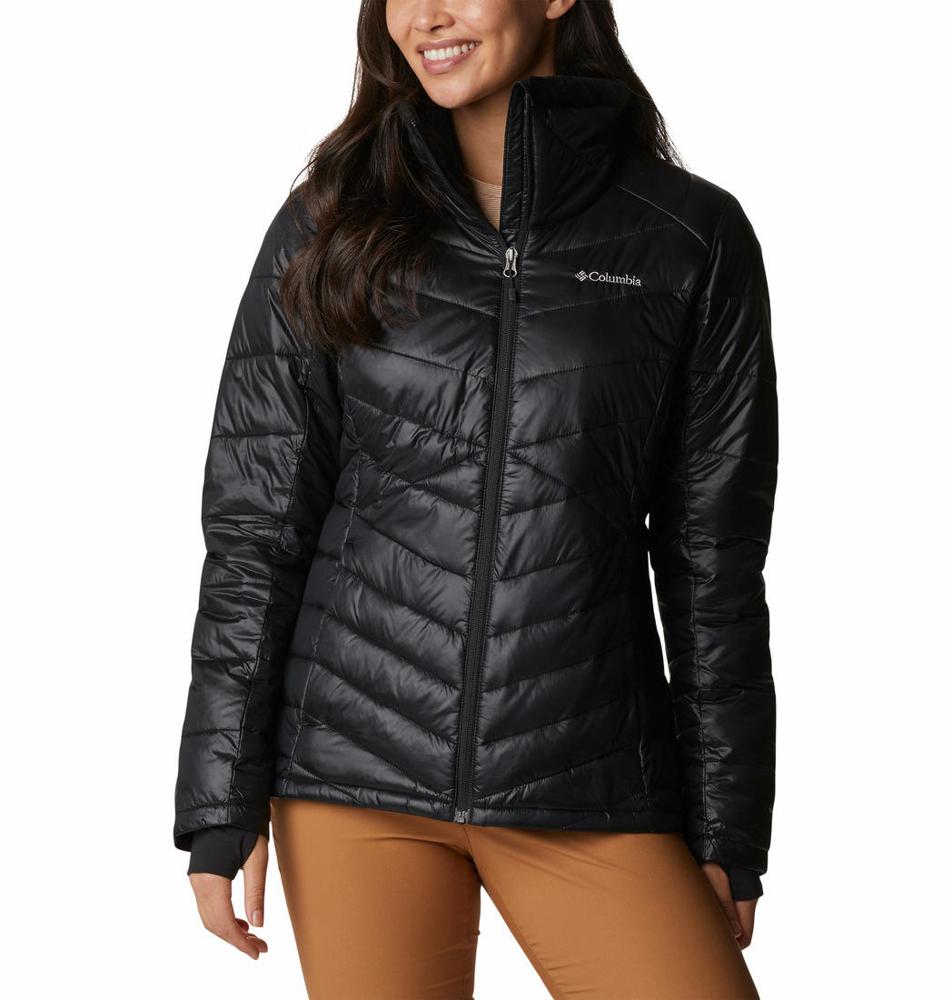 A Women Wearing Columbia Women Black Joy Peak Jacket