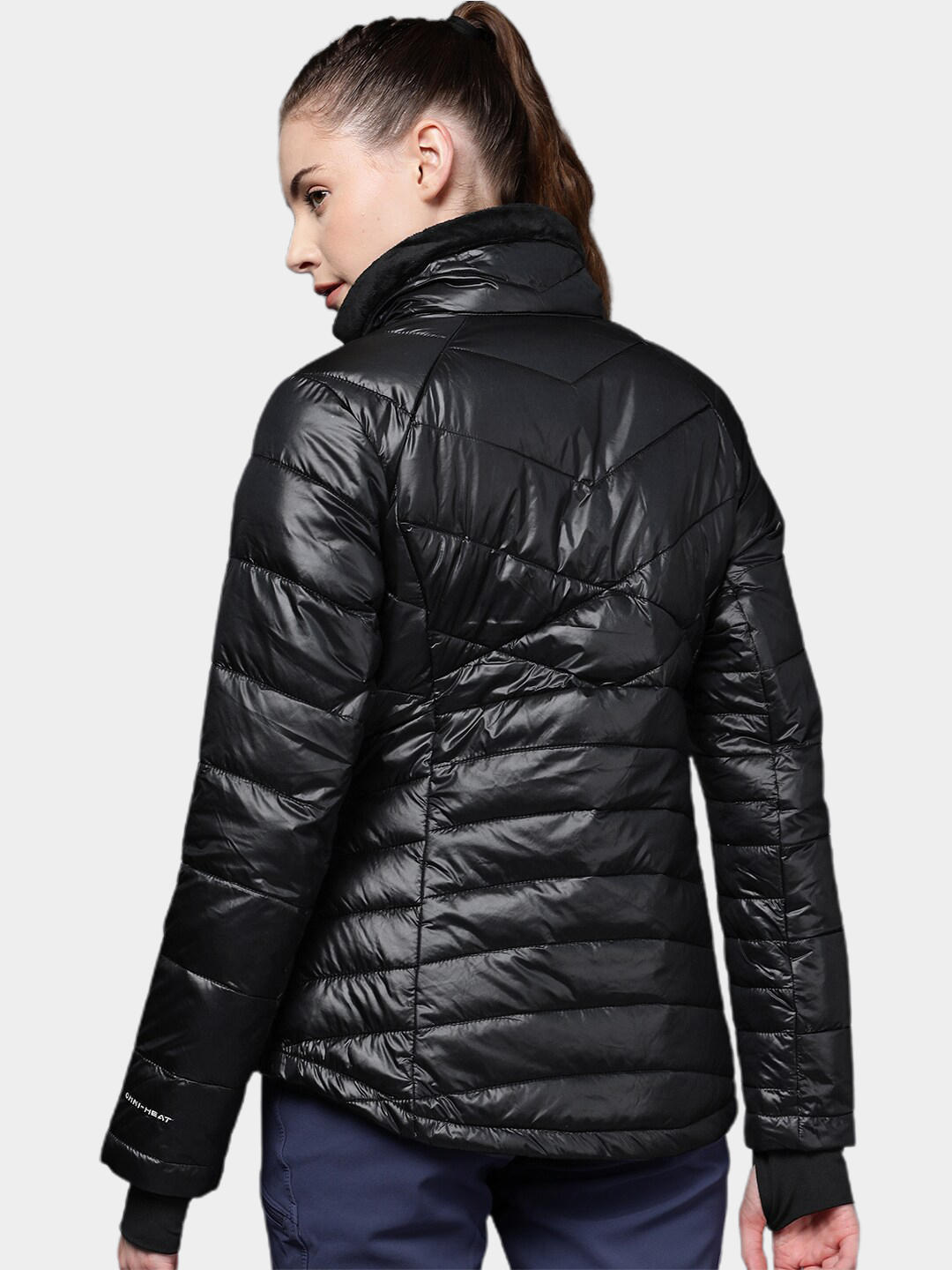 A Women Wearing Columbia Women Black Joy Peak Jacket