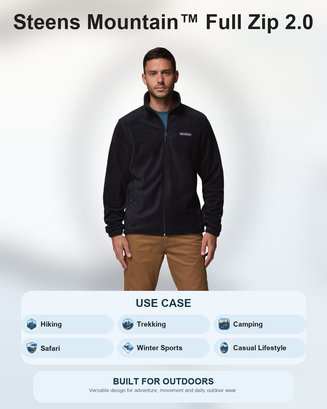 men black steens mountain 2.0 fleece jacket plus size