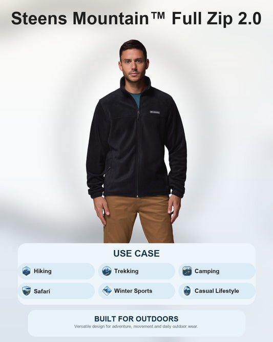 men black steens mountain 2.0 fleece jacket plus size