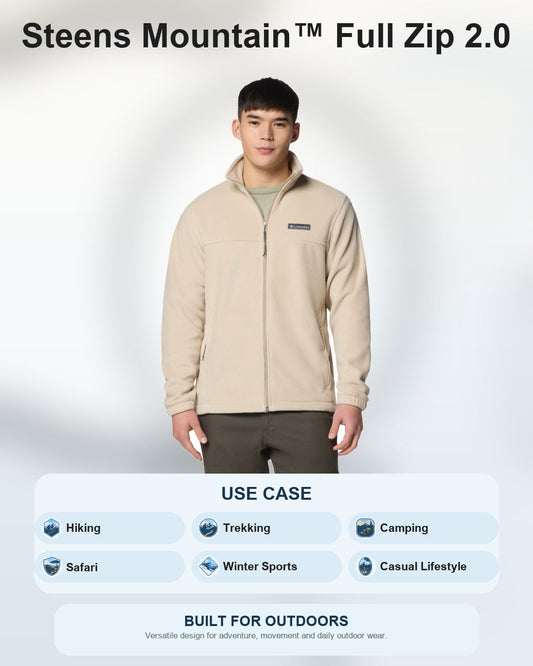 men beige steens mountain 2.0 fleece jacket plus size