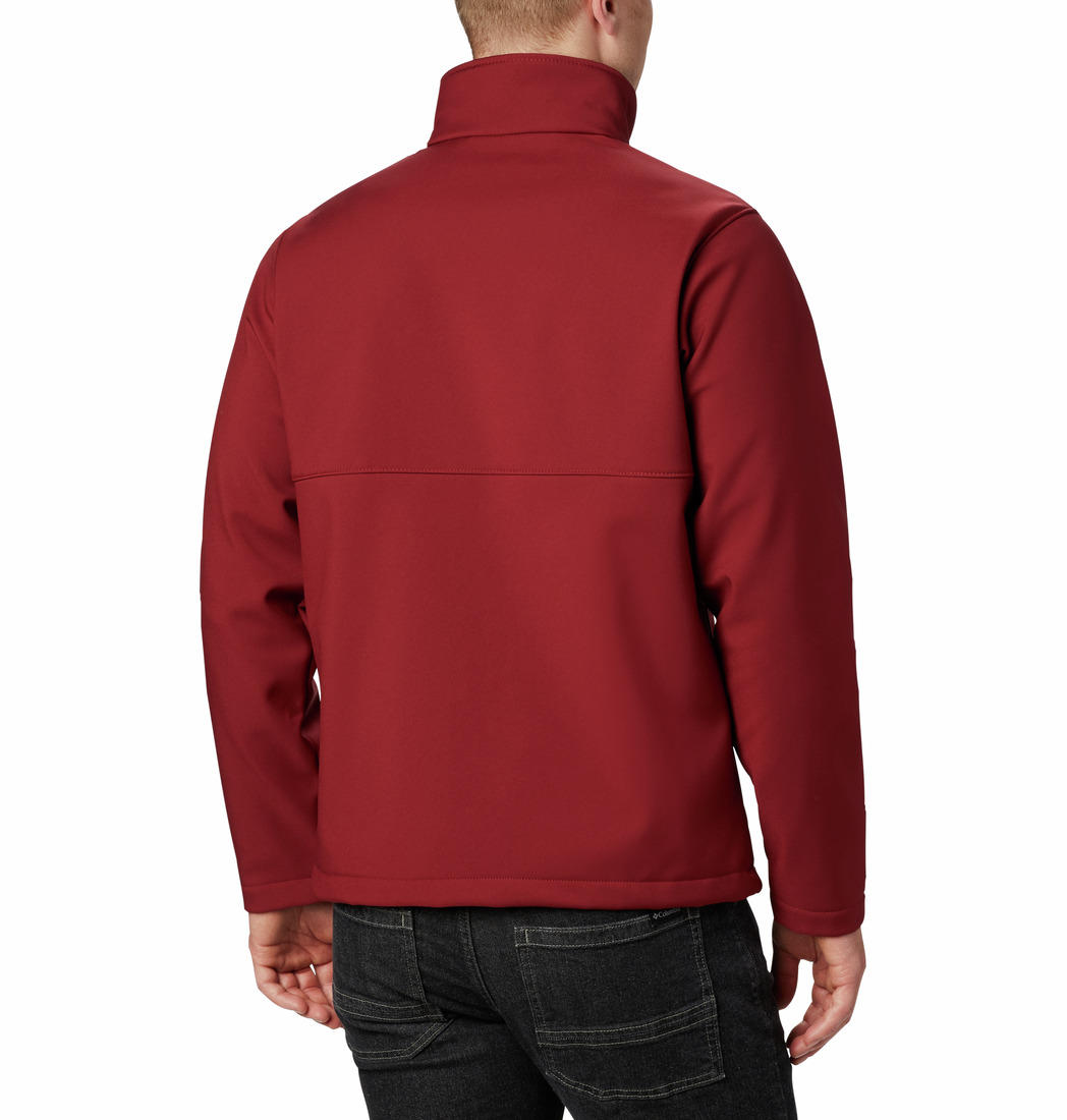 A Men Wearing Columbia Men Red Ascender Softshell Jacket