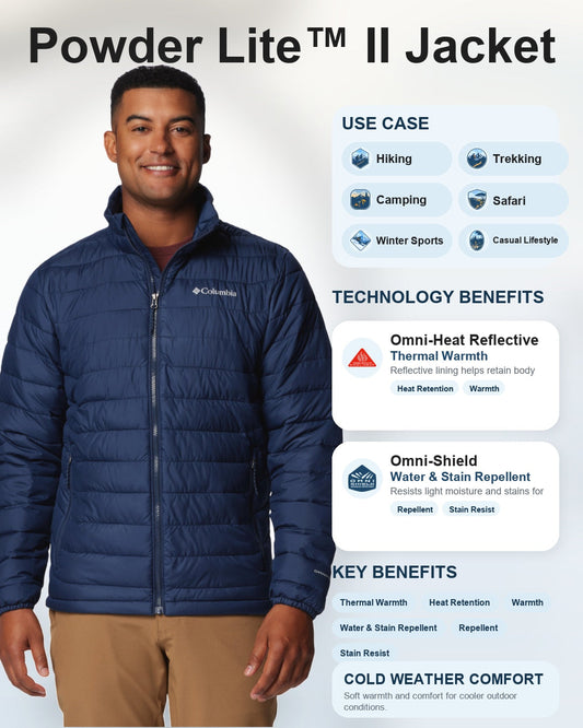 mens blue omni heat reflective powder lite ii down jacket plus size