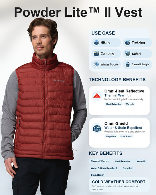 men red omni heat reflective powder lite ii vest plus size