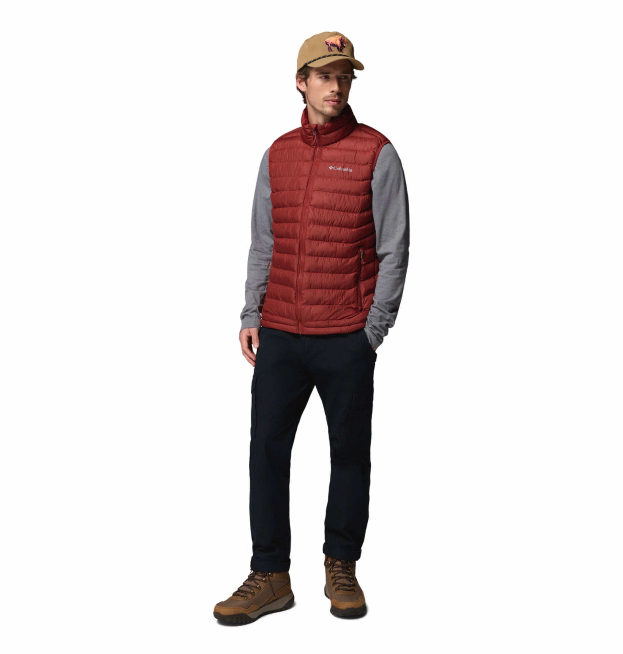 men red omni heat reflective powder lite ii vest plus size
