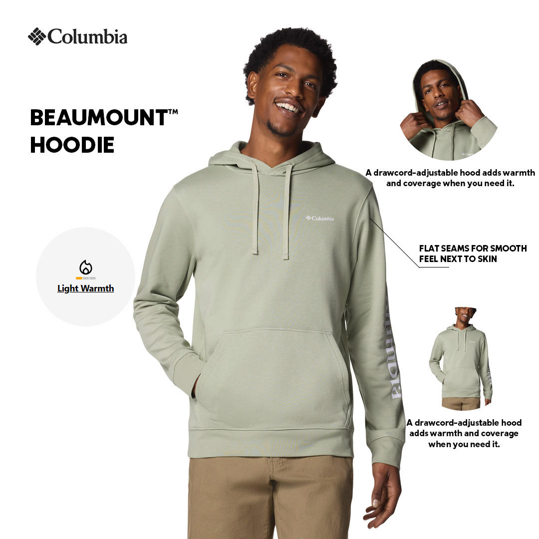 A Men Wearing Columbia Men Green Beaumount Hoodie