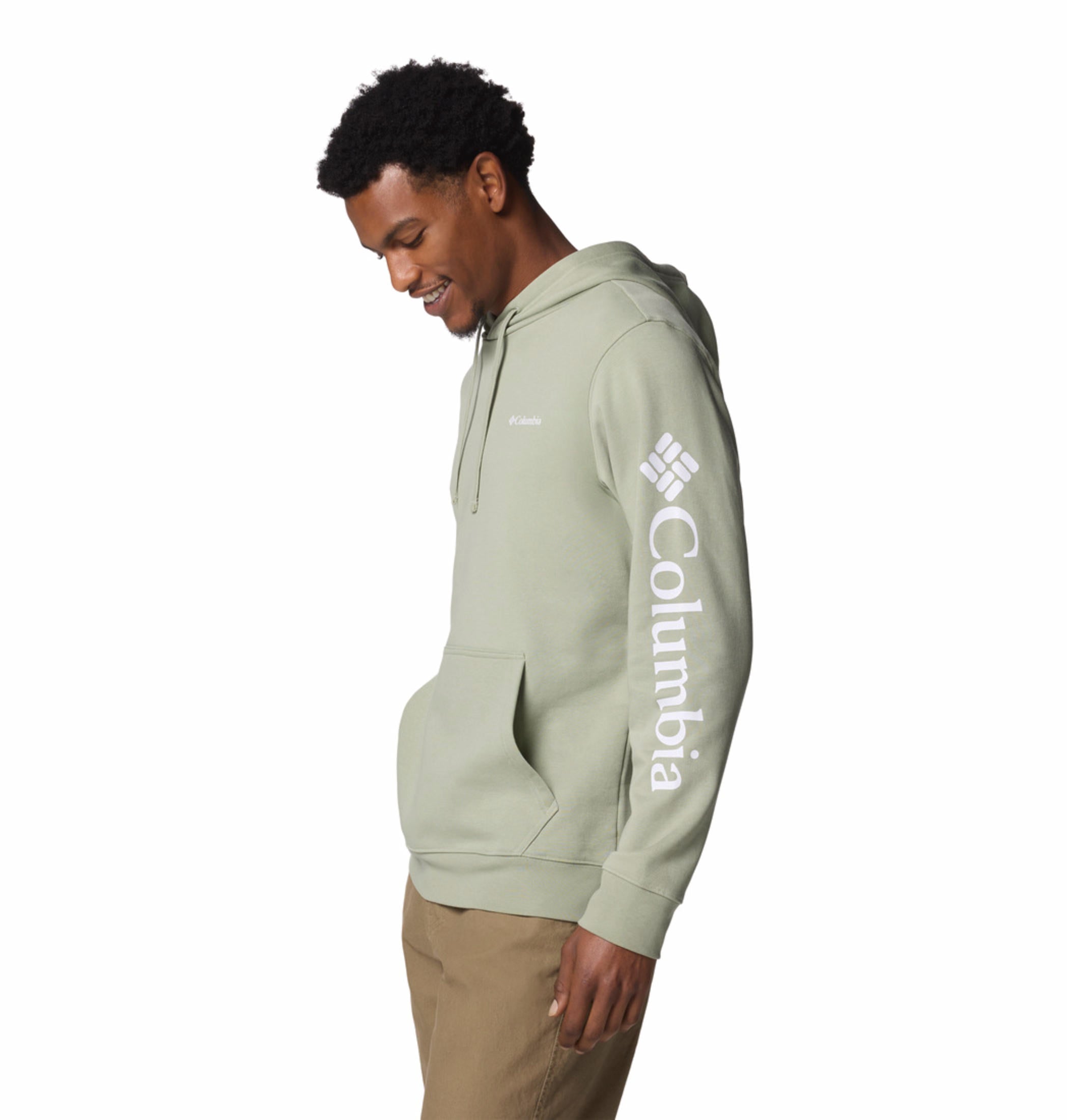 A Men Wearing Columbia Men Green Beaumount Hoodie