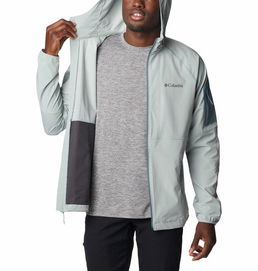 Columbia Men Green Tall Heights Hooded Soft Shell Jacket