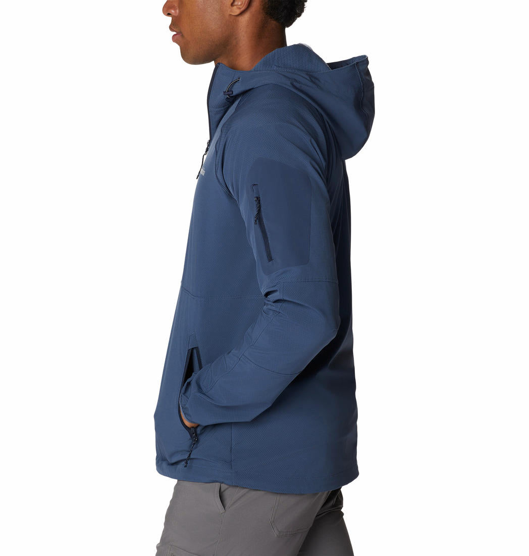 Columbia Men Blue Tall Heights Hooded Softshell