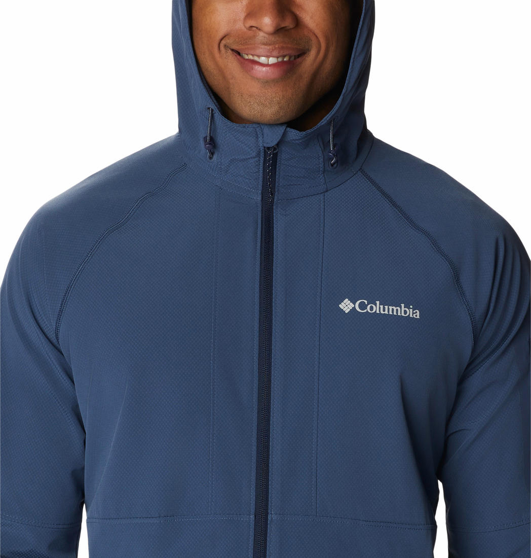 Columbia Men Blue Tall Heights Hooded Softshell