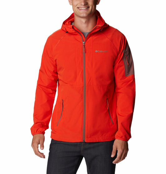 Columbia Men Orange Tall Heights Hooded Soft Shell Jacket
