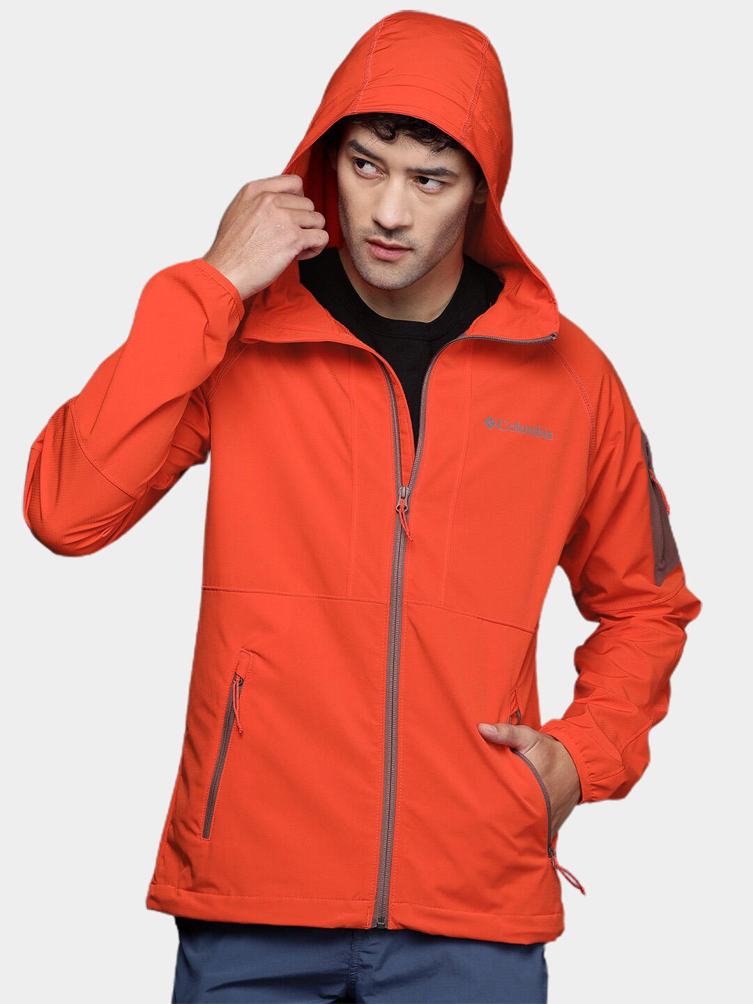 Columbia Men Orange Tall Heights Hooded Softshell