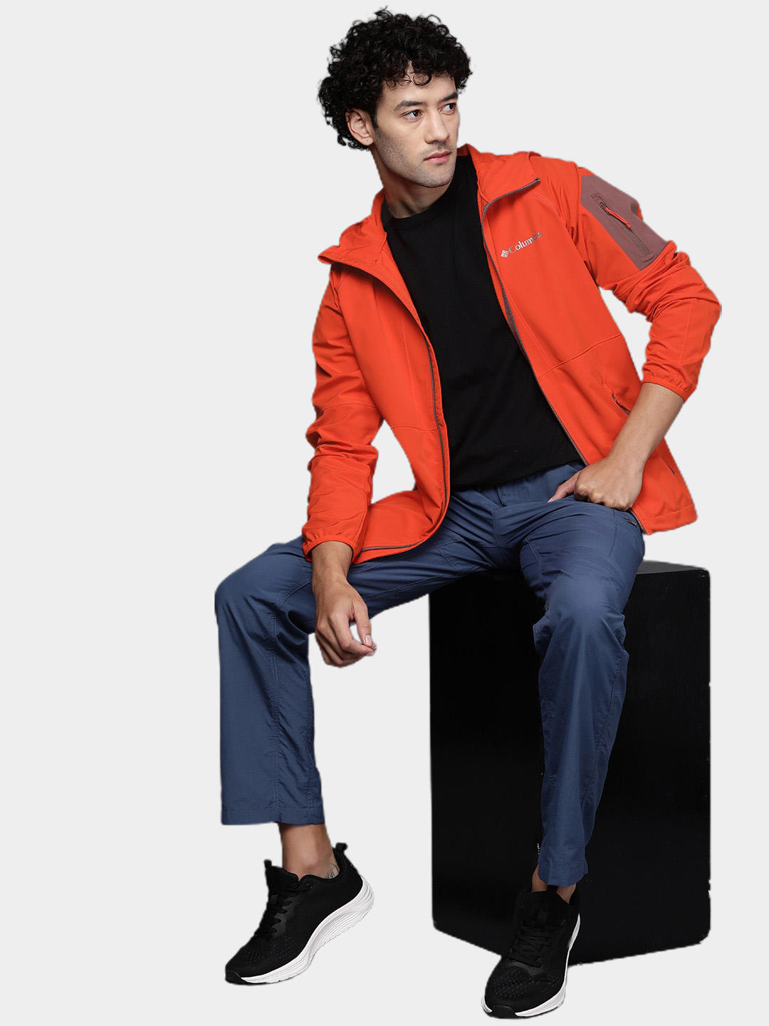 Columbia Men Orange Tall Heights Hooded Softshell