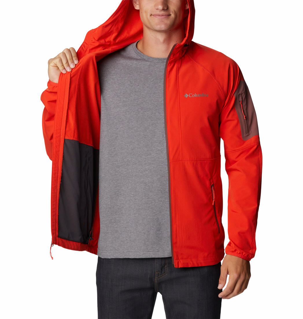 Columbia Men Orange Tall Heights Hooded Softshell