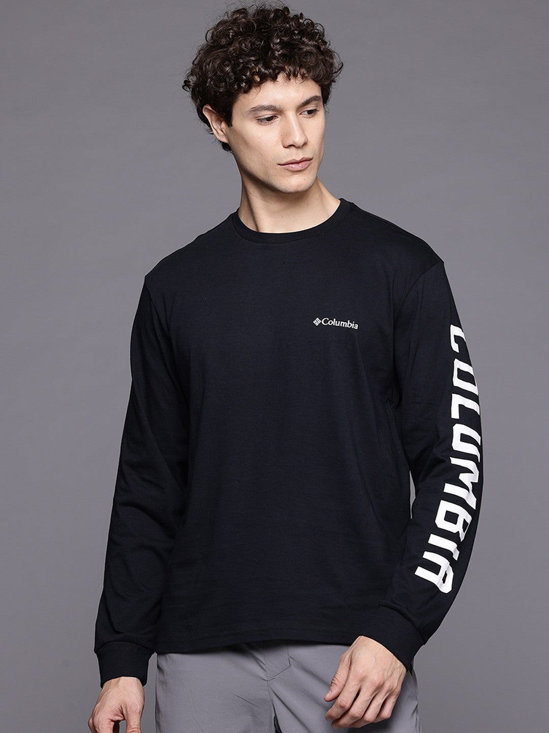 Columbia Men Black Rockaway River Graphic LS Tee