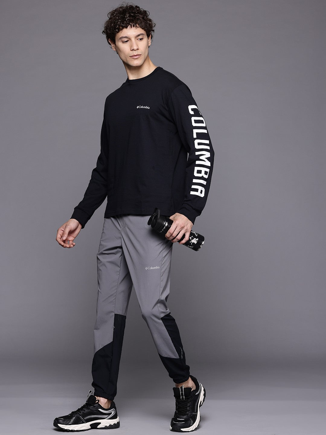 Columbia Men Black Rockaway River Graphic LS Tee
