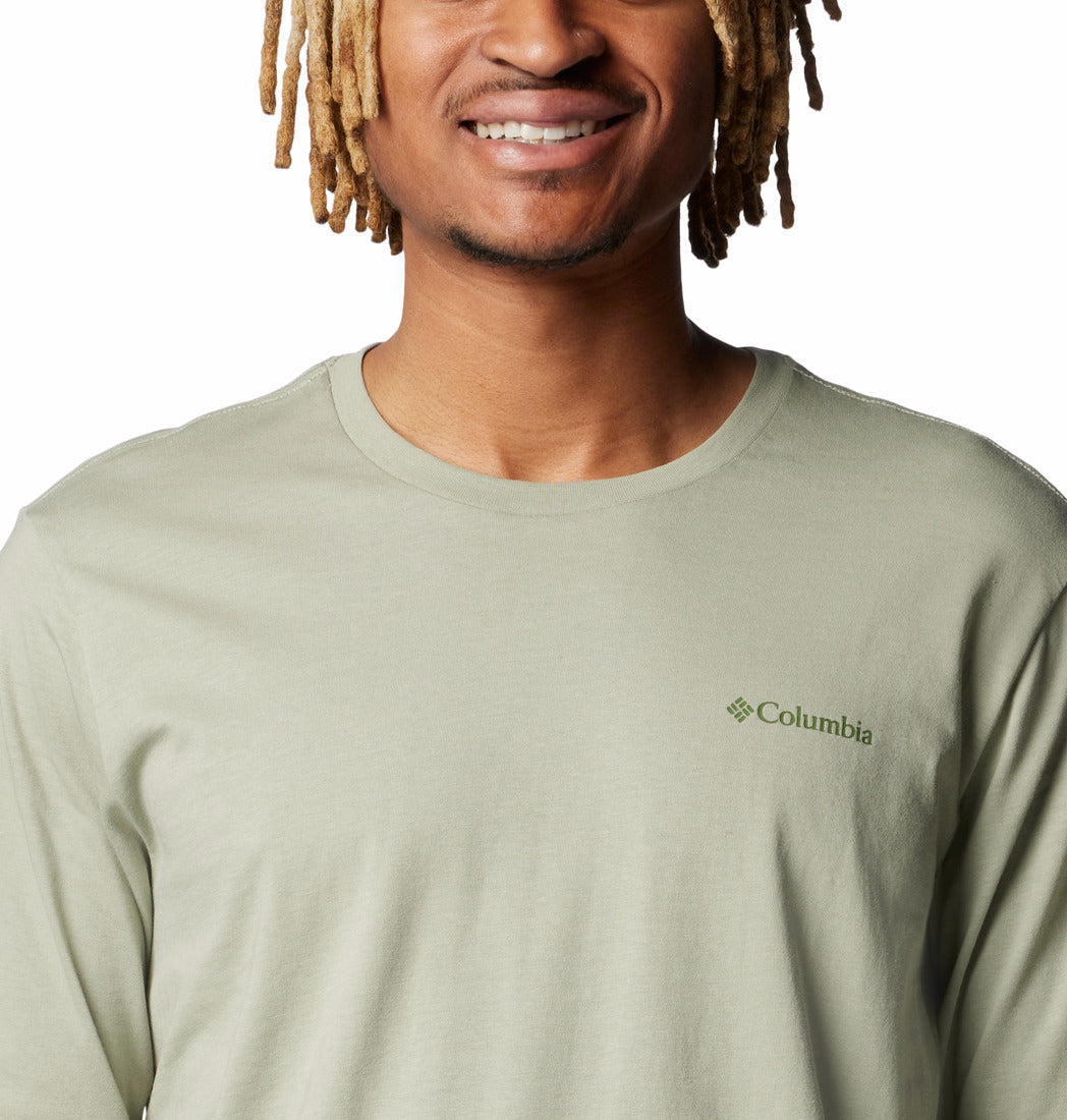 Columbia Men Green Rockaway River Graphic LS Tee