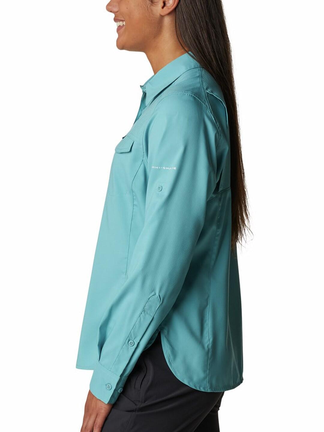 Columbia Women Blue Omni-Wick Silver Ridge Lite Shirt